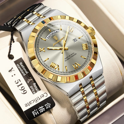 Ultra-Thin Men's Quartz Watch with Calendar and Luminous Display