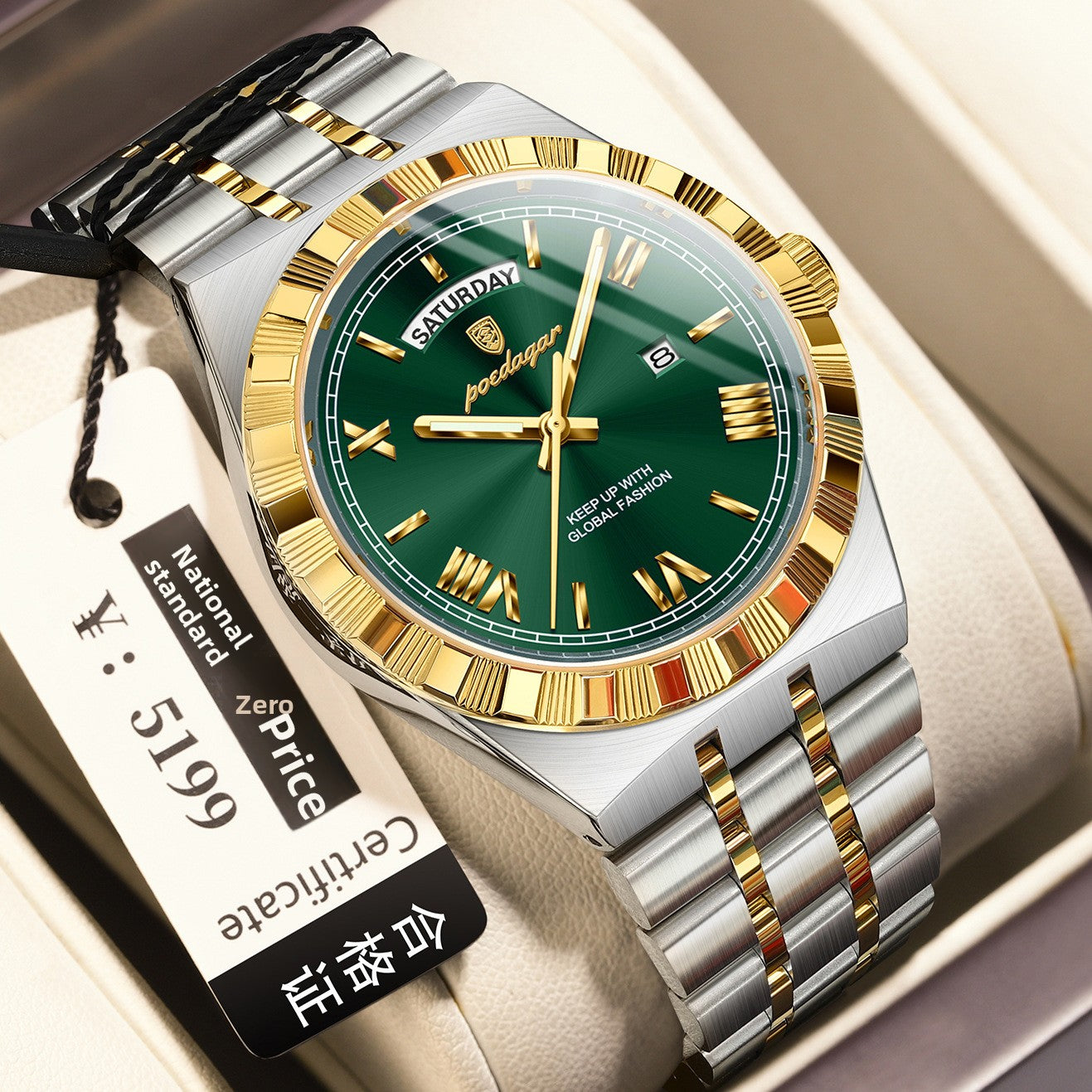 Ultra-Thin Men's Quartz Watch with Calendar and Luminous Display
