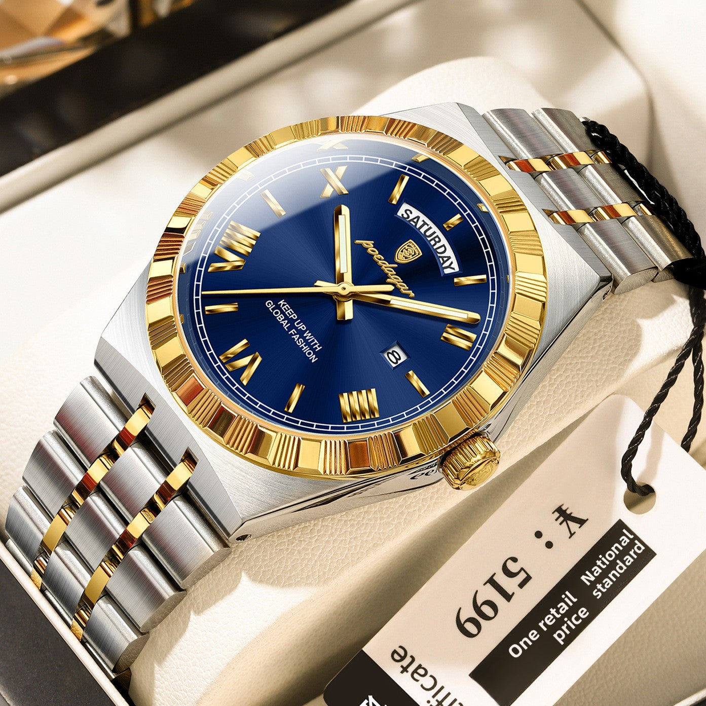 Ultra-Thin Men's Quartz Watch with Calendar and Luminous Display
