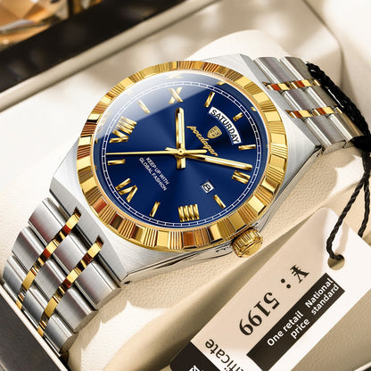 Ultra-Thin Men's Quartz Watch with Calendar and Luminous Display