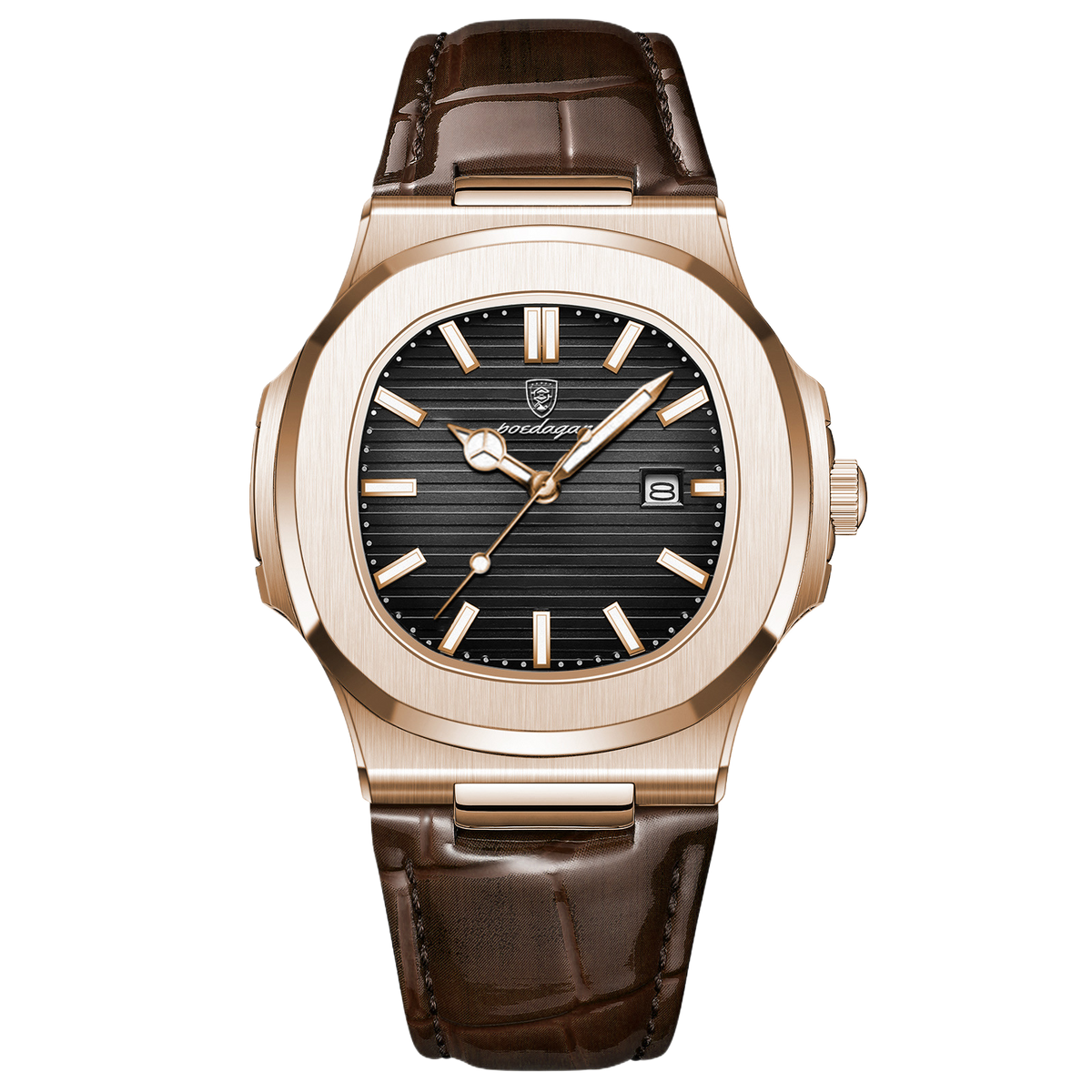 Ultra-Thin Men's Quartz Watch with Leather Strap