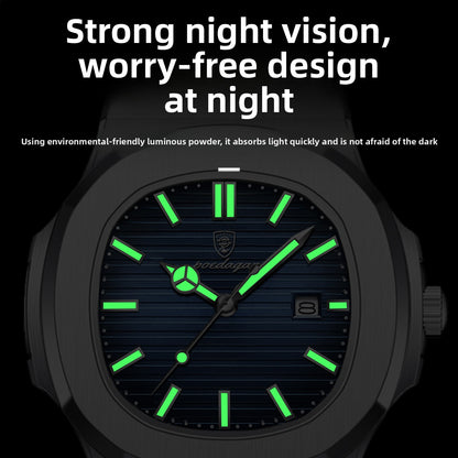 Ultra-Thin Men's Quartz Watch with Leather Strap
