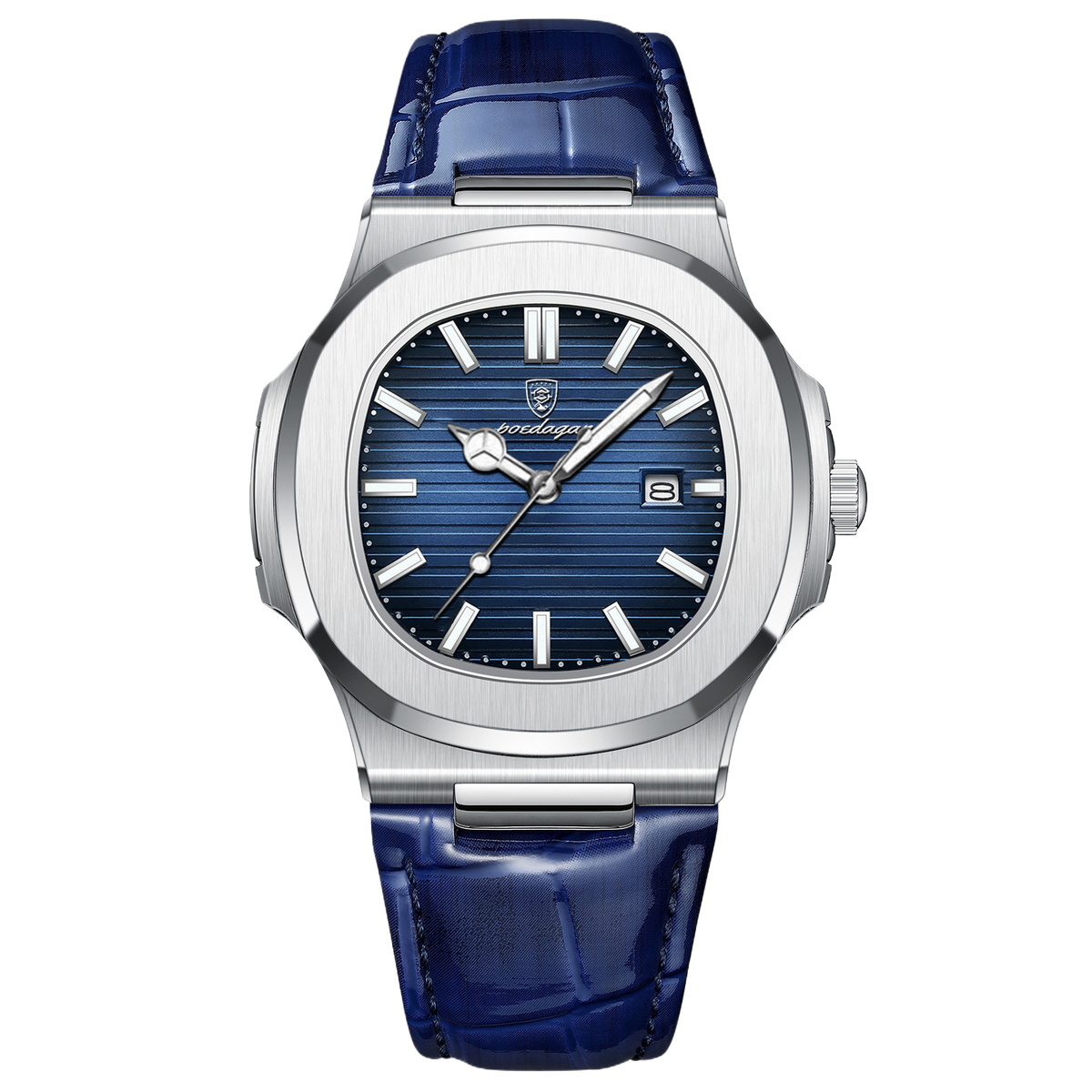 Ultra-Thin Men's Quartz Watch with Leather Strap