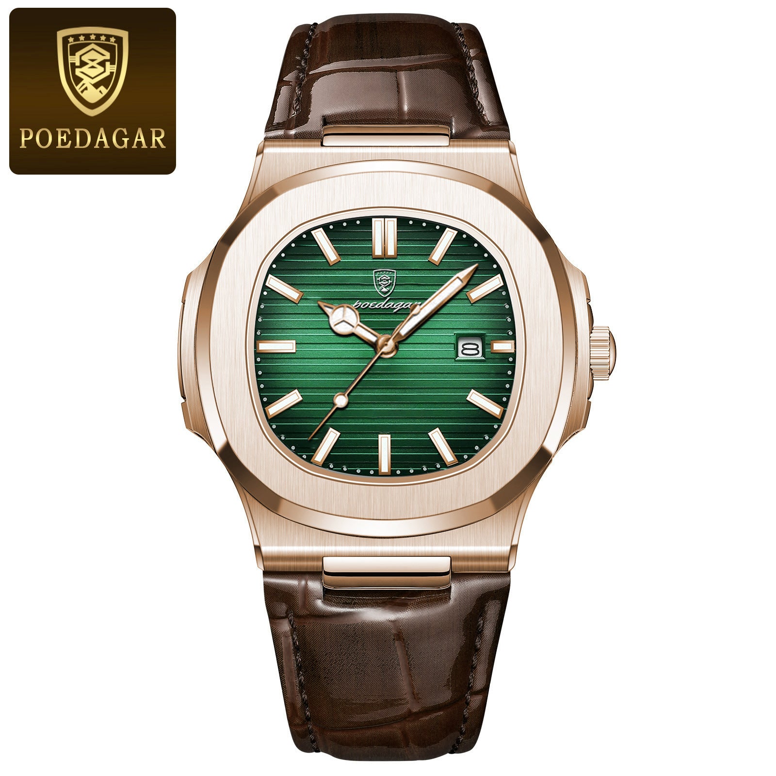 Ultra-Thin Mens Quartz Watch with Leather Strap