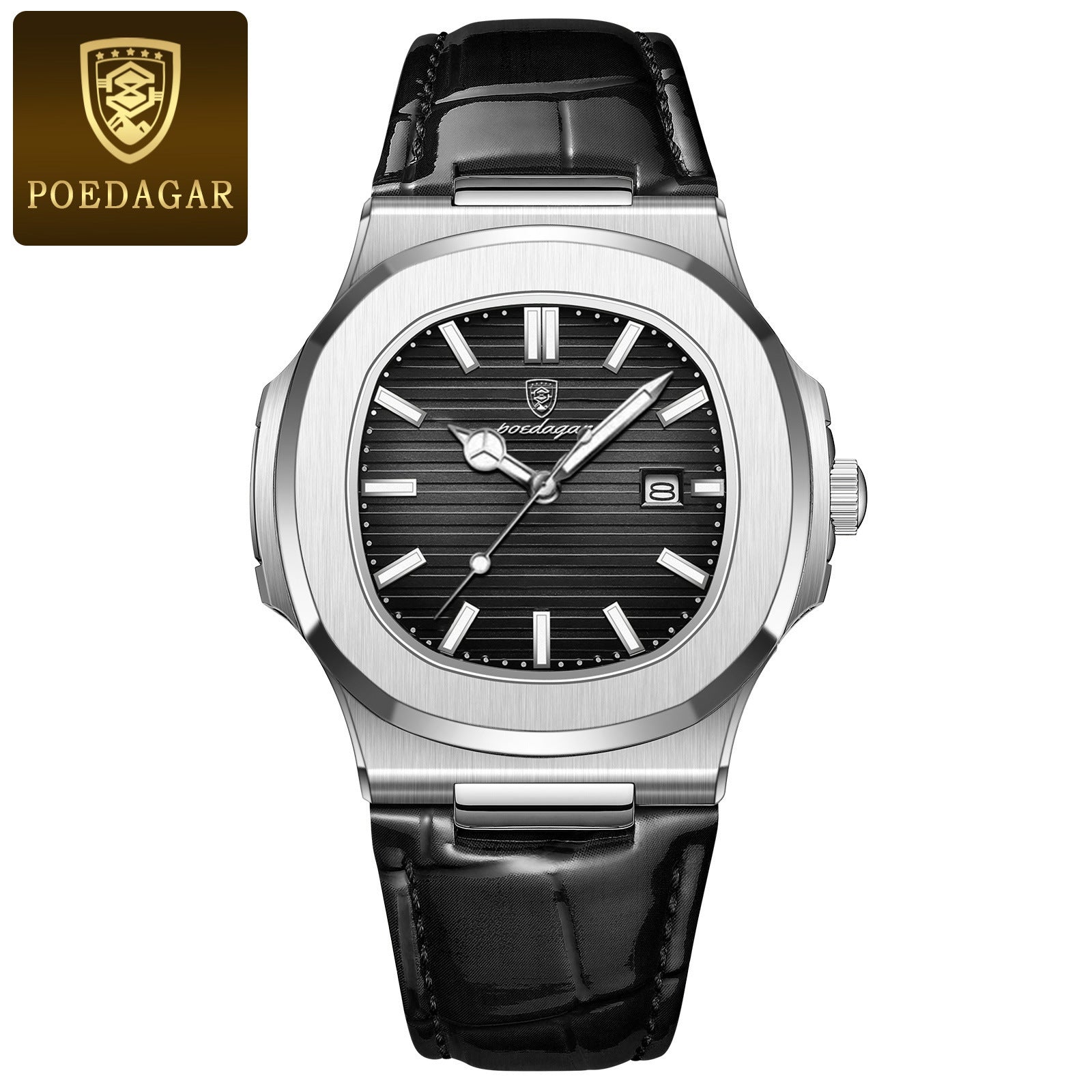 Ultra-Thin Mens Quartz Watch with Leather Strap