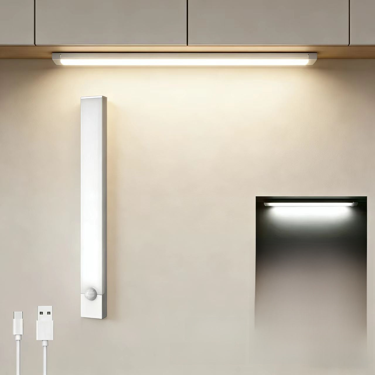 Ultra-Thin Motion Sensor Under-Cabinet LED Light