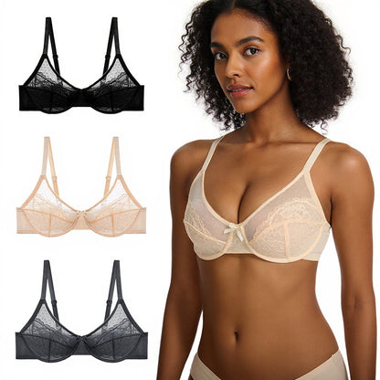 Ultra-Thin Push-Up Bra with Lace Detail