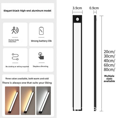 Ultra-Thin Rechargeable LED Cabinet Light with Motion Sensor