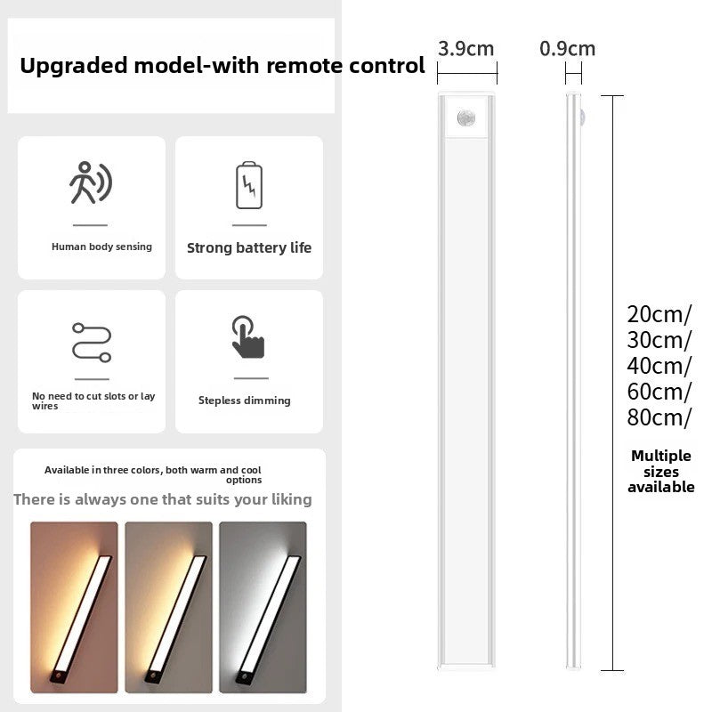 Ultra-Thin Rechargeable LED Cabinet Light with Motion Sensor