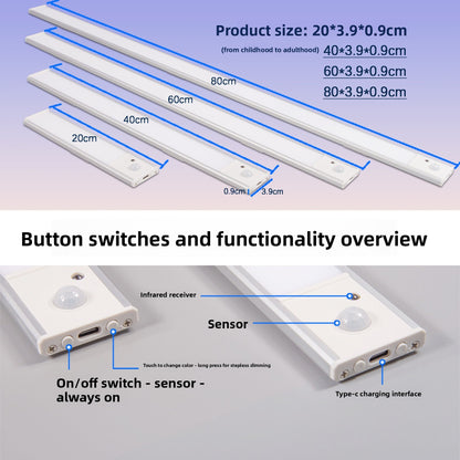 Ultra-Thin Rechargeable LED Cabinet Light with Motion Sensor
