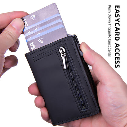 Ultra-thin RFID Protection Automatic Pop-up Wallet
