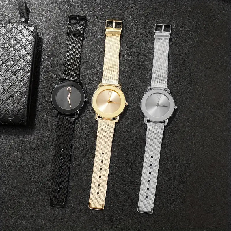 Ultra-Thin Stainless Steel Mesh Strap Men's Quartz Watch