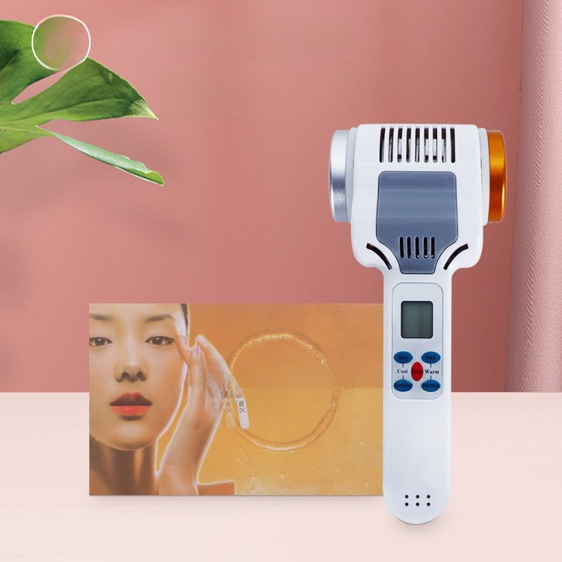 Ultrasonic ice therapy device for beauty salons