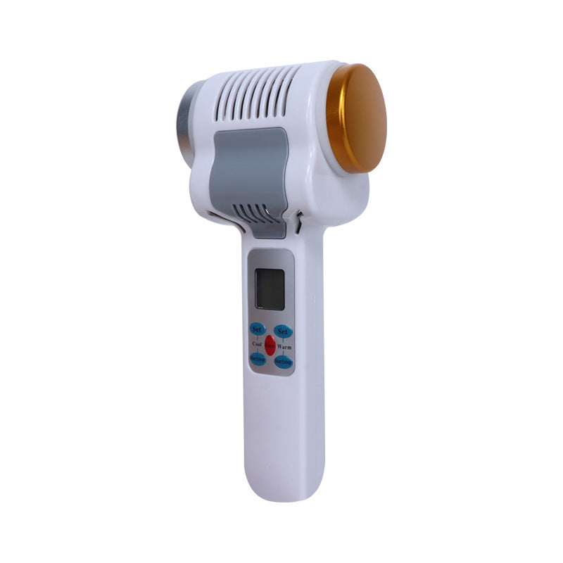 Ultrasonic ice therapy device for beauty salons