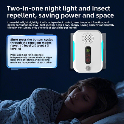 Ultrasonic Mouse Repeller with LED Strobe and Variable Frequency