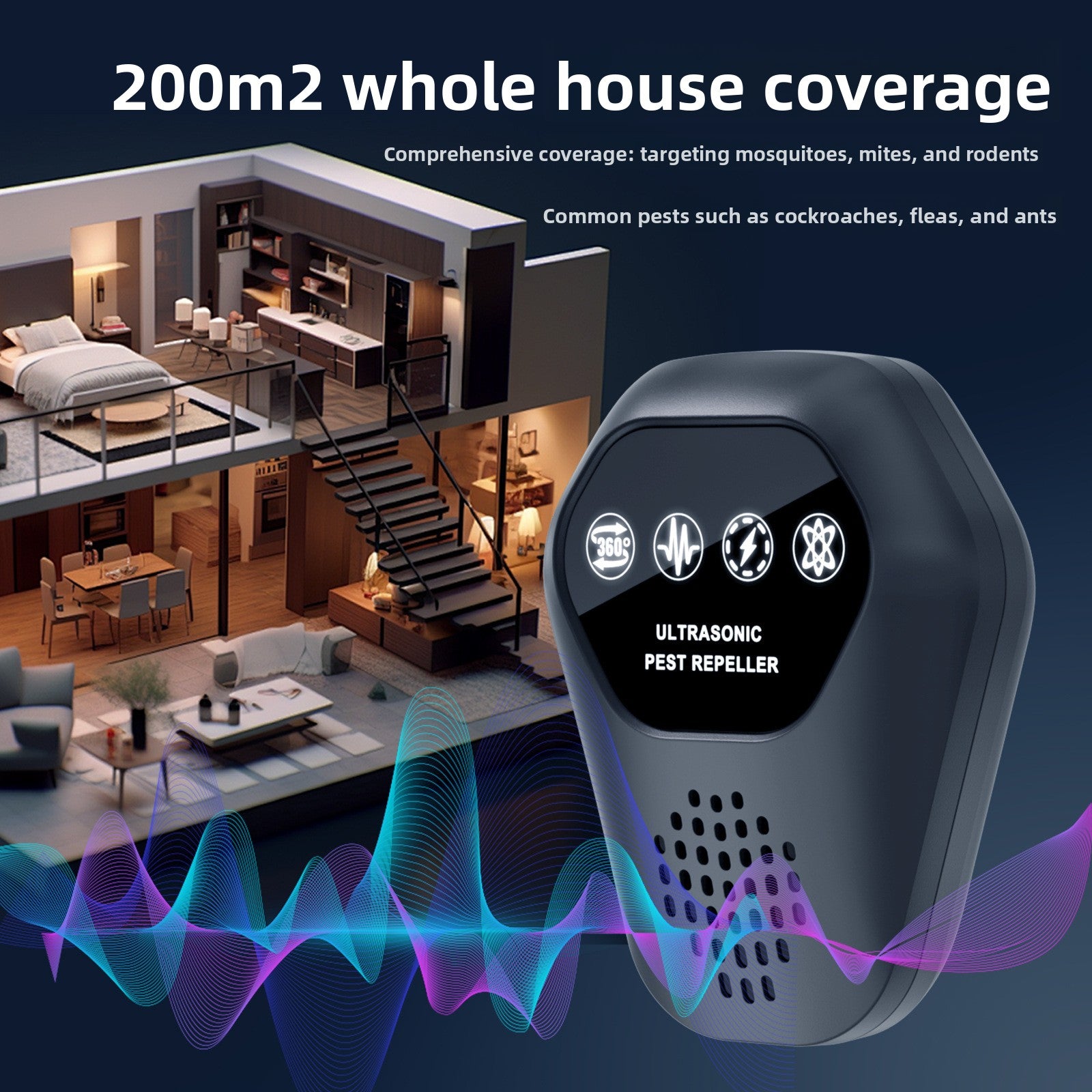 Ultrasonic Pest Repeller Mouse Mosquito Cockroach Control