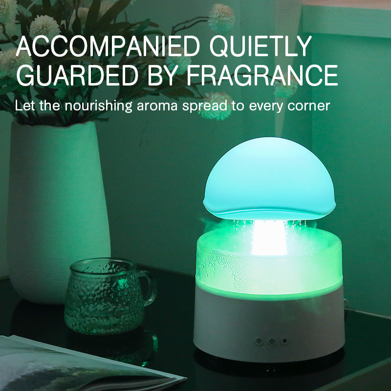 Ultrasonic Raindrop Humidifier with Aromatherapy