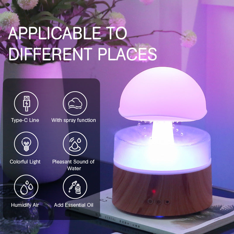 Ultrasonic Raindrop Humidifier with Aromatherapy