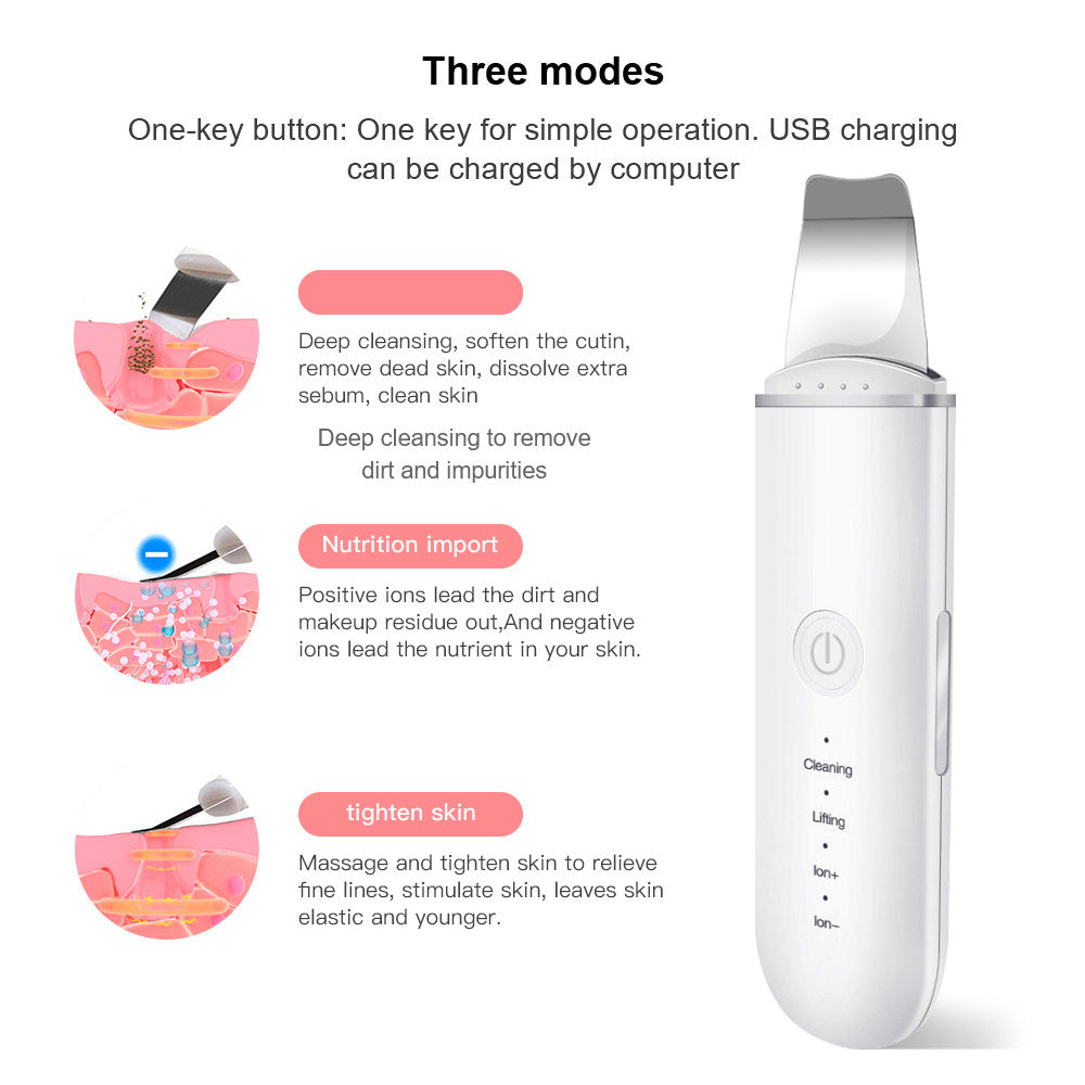 Ultrasonic skin cleansing device