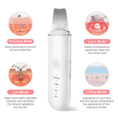 Ultrasonic skin cleansing device