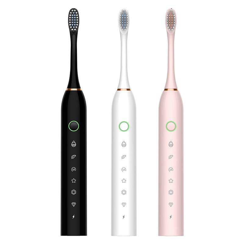 Ultrasonic Soft Bristle Electric Toothbrush with 4 Brush Heads
