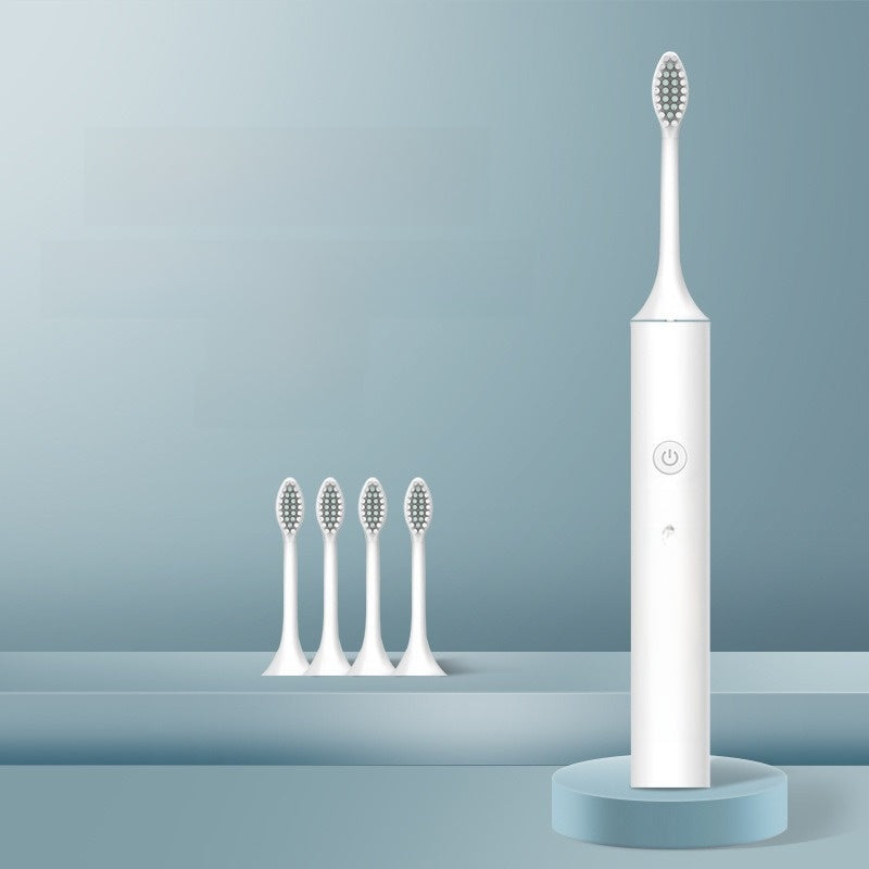 Ultrasonic Soft Bristle Electric Toothbrush with 4 Brush Heads
