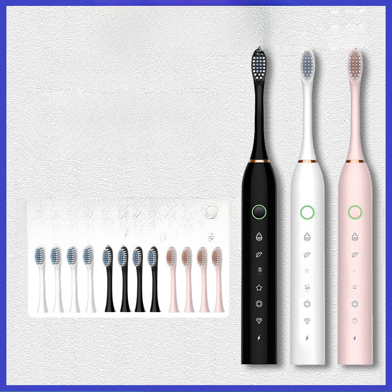 Ultrasonic Soft Bristle Electric Toothbrush with 4 Brush Heads