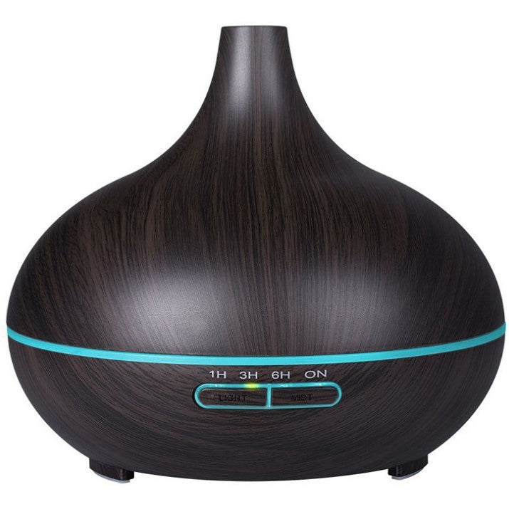 Ultrasonic Wood Grain Aromatherapy Humidifier with LED Lights