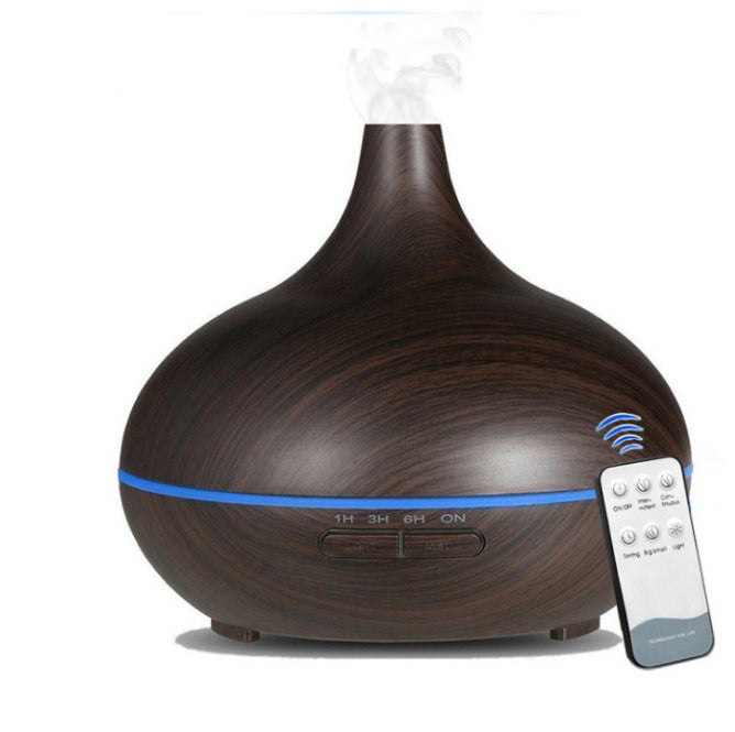 Ultrasonic Wood Grain Aromatherapy Humidifier with LED Lights