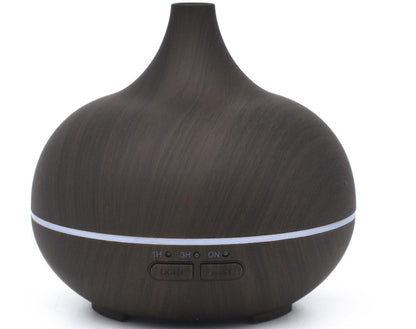 Ultrasonic Wood Grain Aromatherapy Humidifier with LED Lights