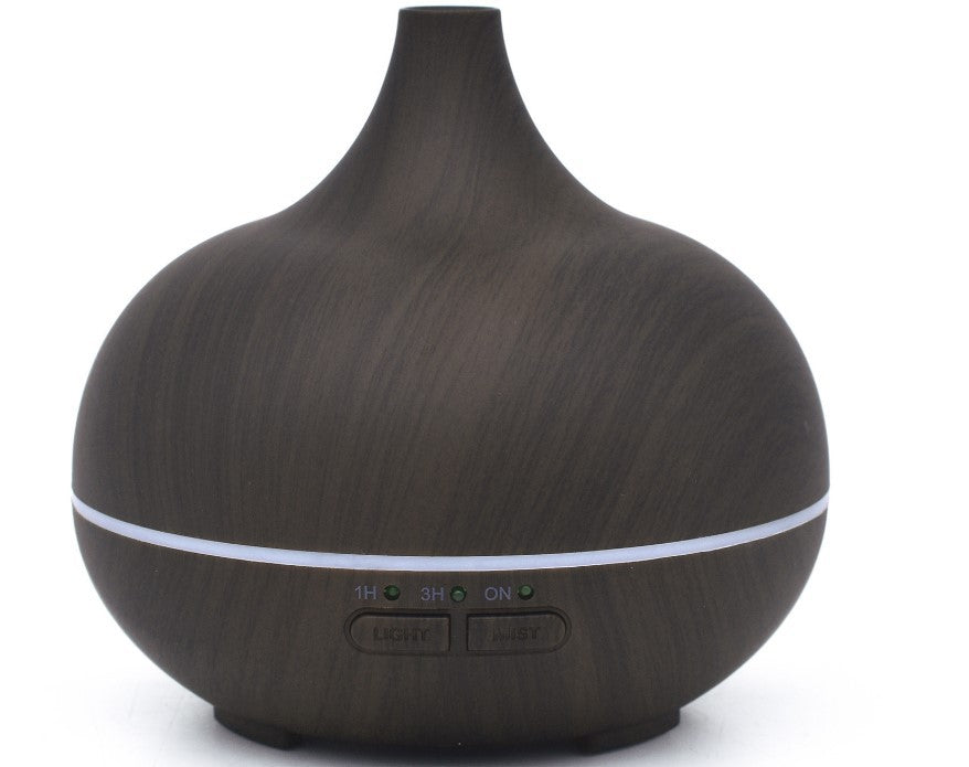 Ultrasonic Wood Grain Aromatherapy Humidifier with LED Lights