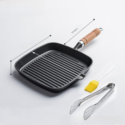 Uncoated Non-stick Household Striped Frying Steak Special Pan Pan
