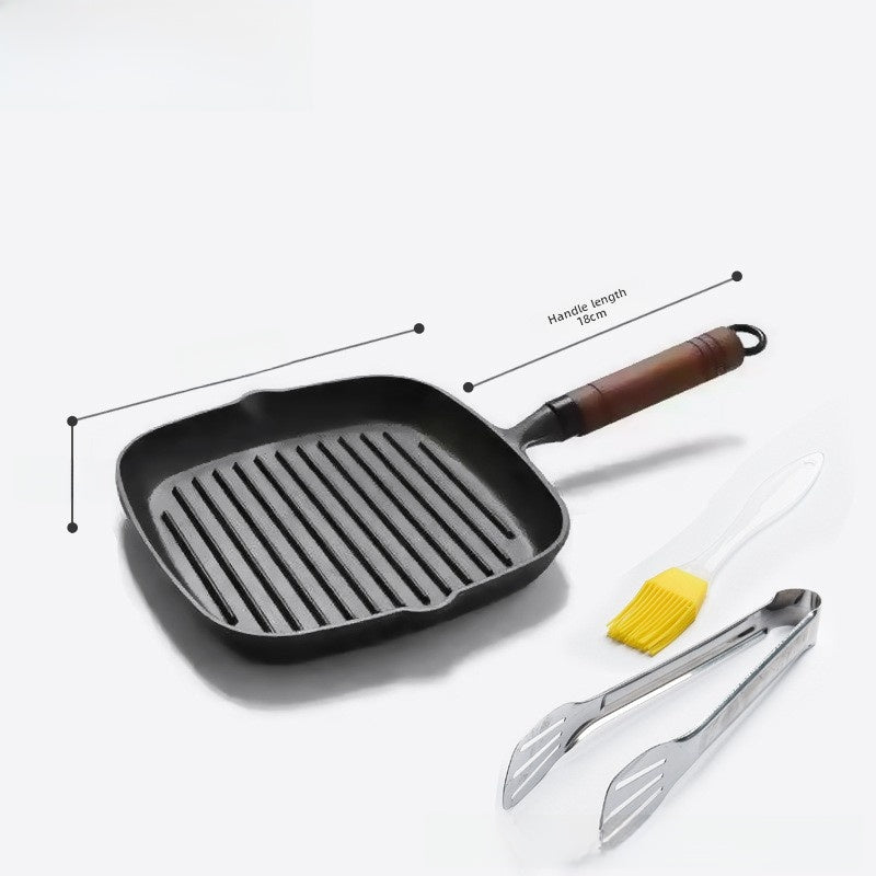 Uncoated Non-stick Household Striped Frying Steak Special Pan Pan