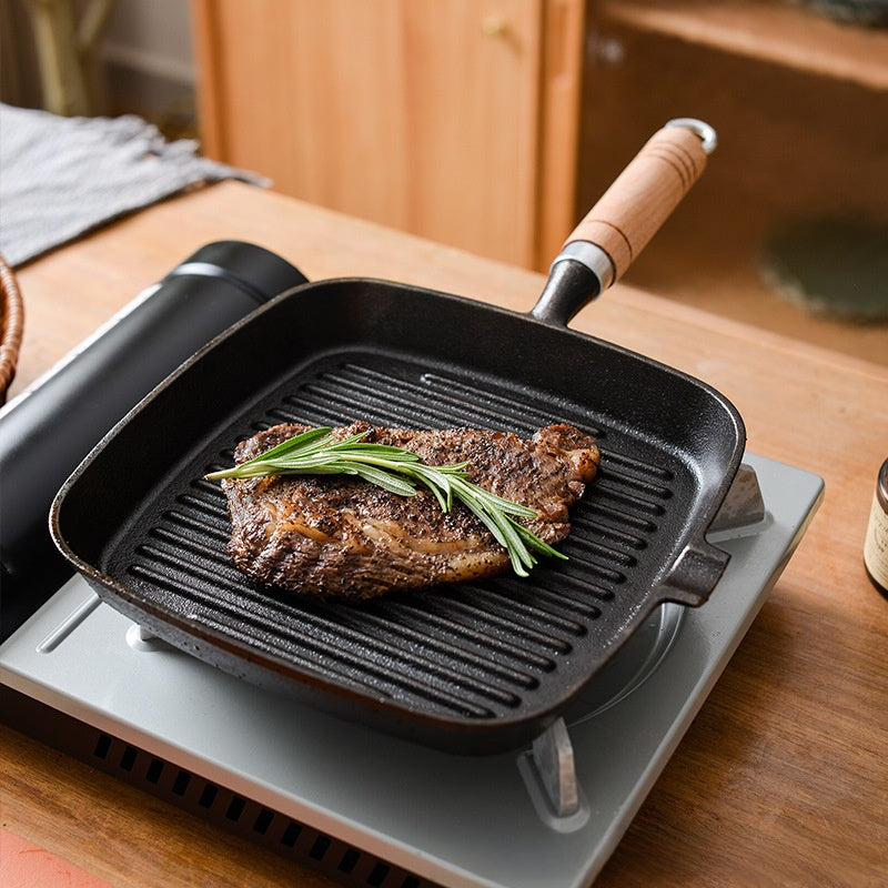 Uncoated Non-stick Household Striped Frying Steak Special Pan Pan