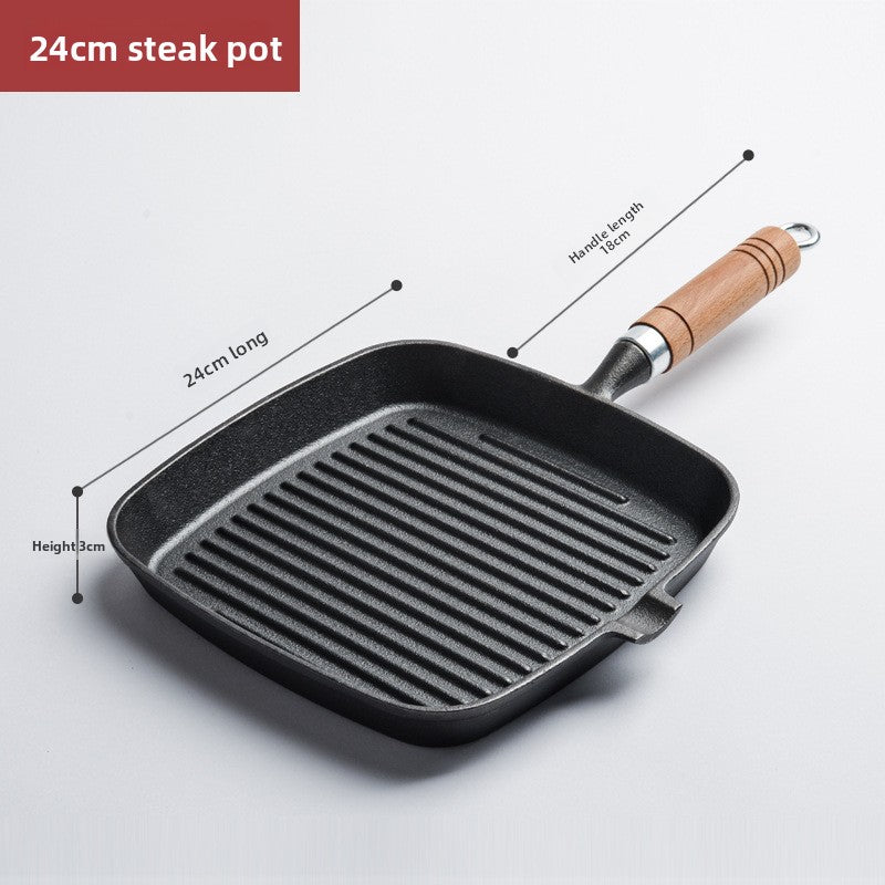 Uncoated Non-stick Household Striped Frying Steak Special Pan Pan