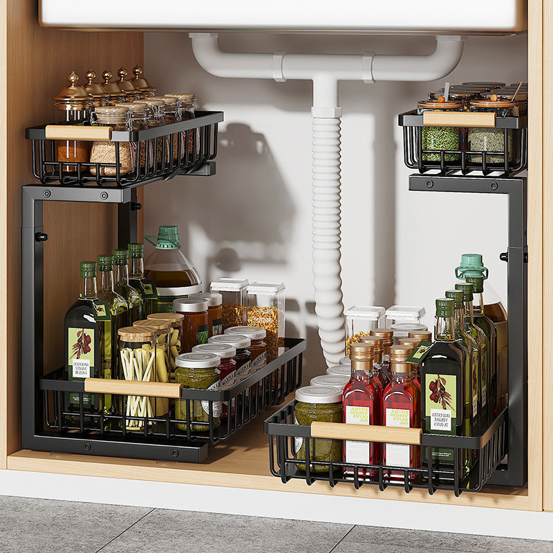 Under-sink storage rack for the kitchen sink