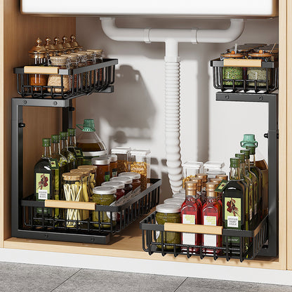 Under-sink storage rack for the kitchen sink