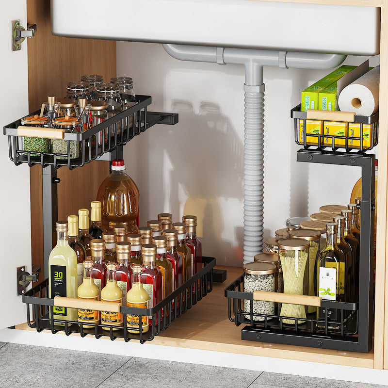 Under-sink storage rack for the kitchen sink