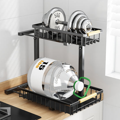 Under-sink storage rack for the kitchen sink