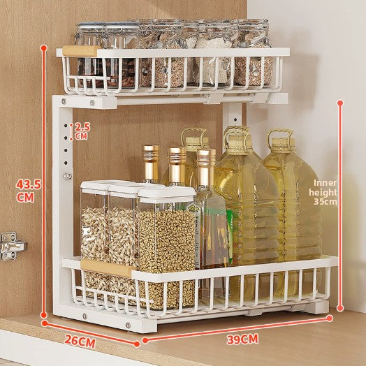 Under-sink storage rack for the kitchen sink