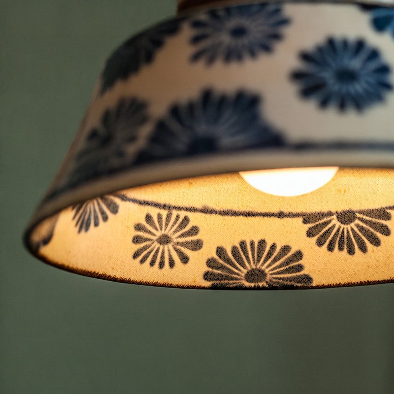 Underglaze ceramic chandelier