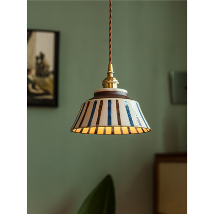 Underglaze ceramic chandelier