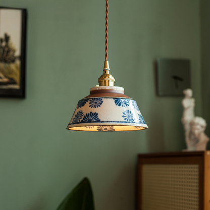 Underglaze ceramic chandelier