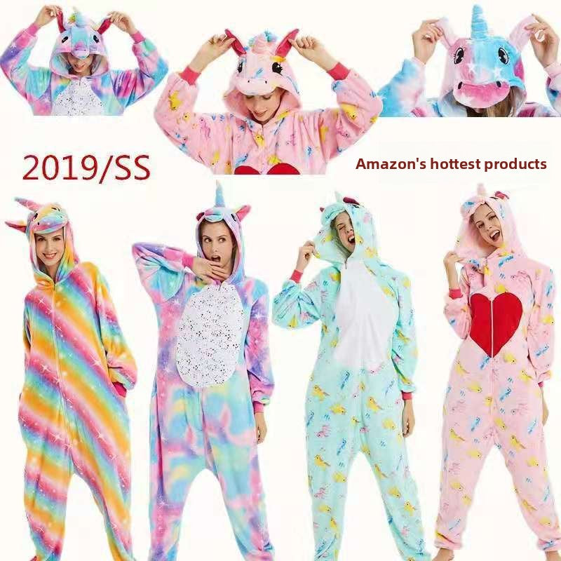 Unicorn animal one-piece pajamas