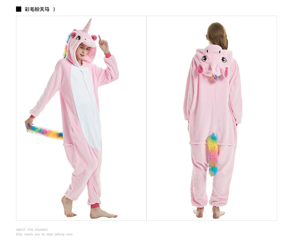 Unicorn animal one-piece pajamas