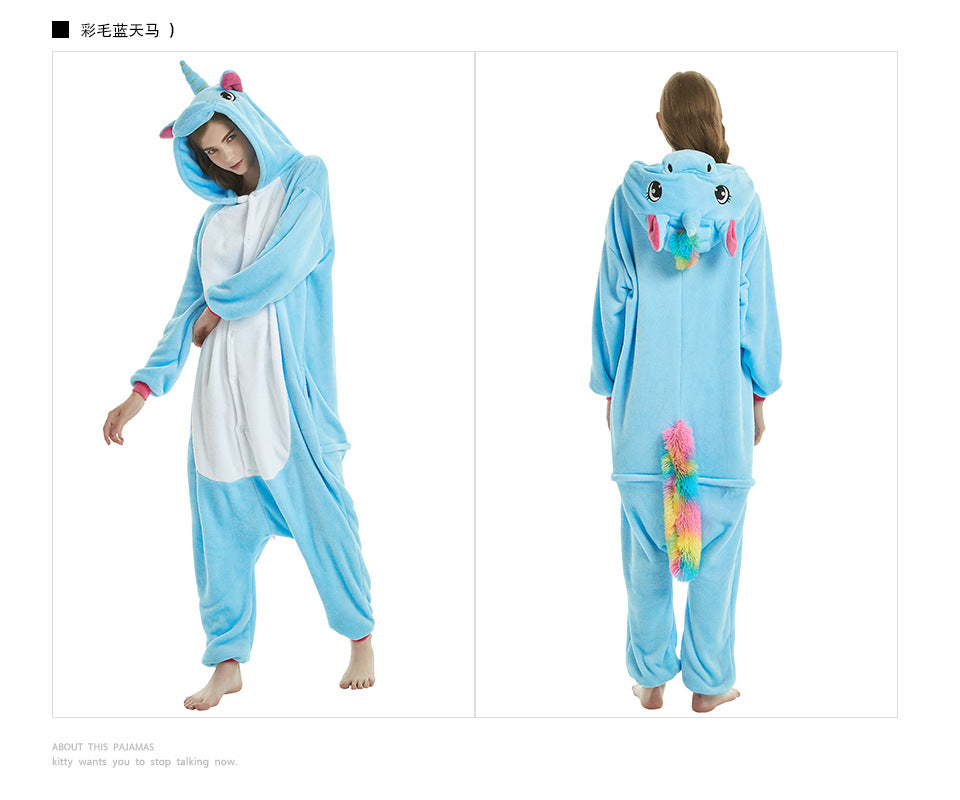 Unicorn animal one-piece pajamas
