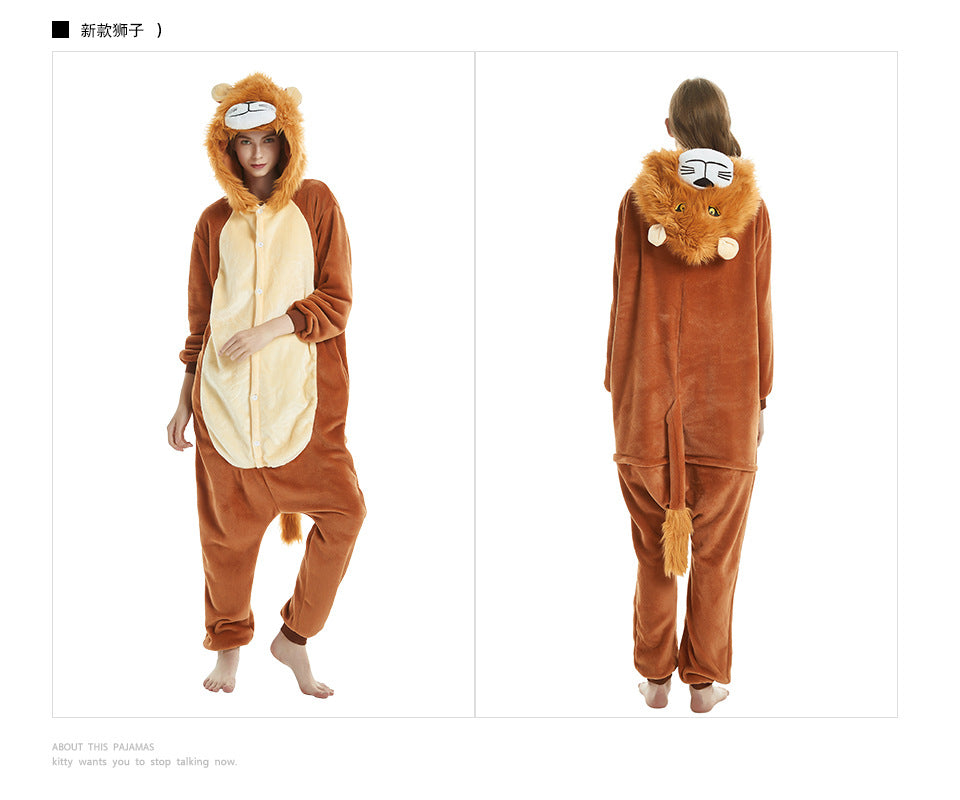 Unicorn animal one-piece pajamas