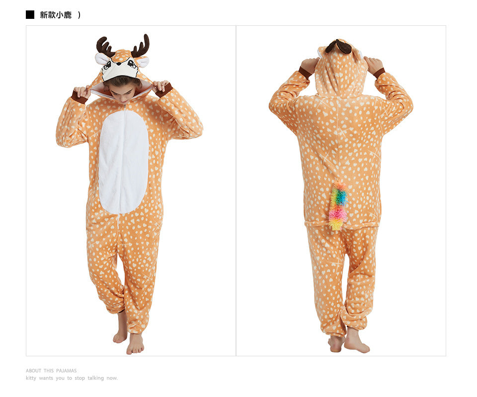 Unicorn animal one-piece pajamas