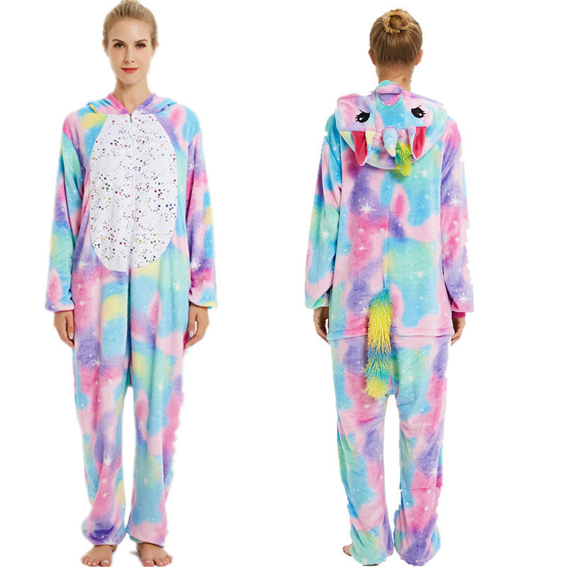 Unicorn animal one-piece pajamas