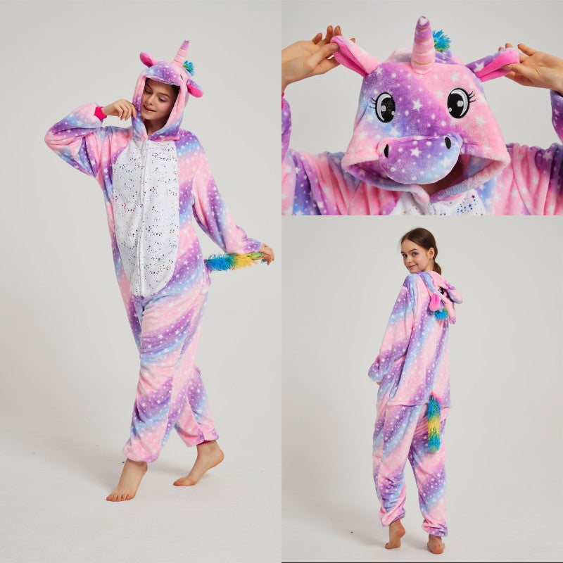 Unicorn animal one-piece pajamas